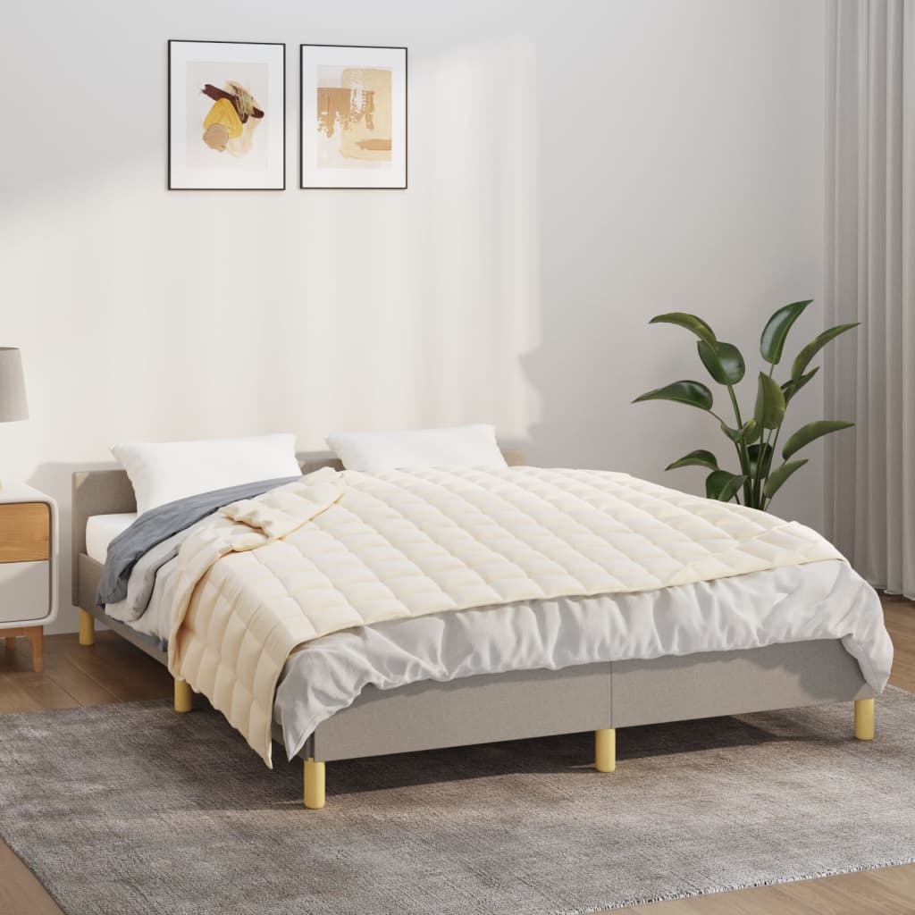 tyngdetæppe 135x200 cm 10 kg stof lys cremefarve