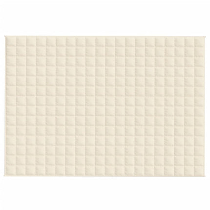 tyngdetæppe 140x200 cm 10 kg stof lys cremefarve