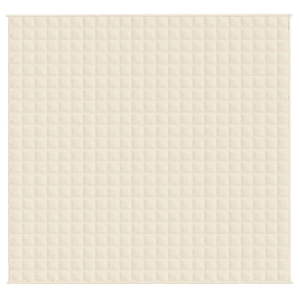 tyngdetæppe 220x240 cm 11 kg stof lys cremefarve