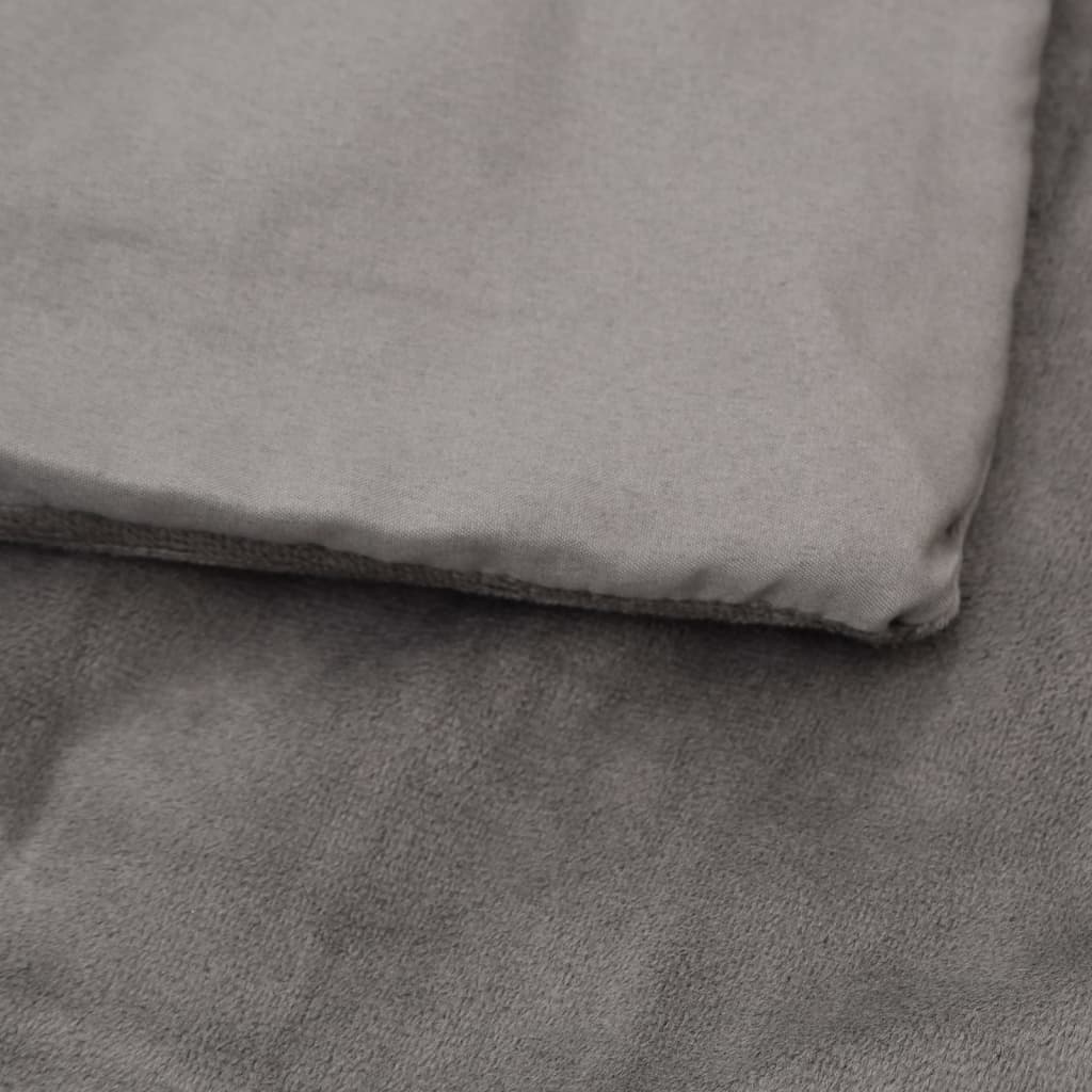 tyngdetæppe med betræk 200x220 cm 9 kg stof grå