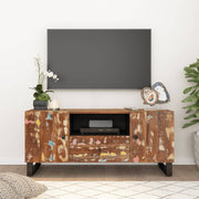 tv-bord 105x33,5x46 cm massivt genbrugstræ og konstrueret træ