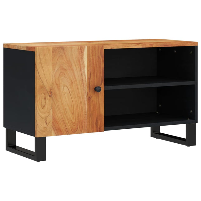 tv-bord 80x33x46 cm massivt akacietræ og konstrueret træ