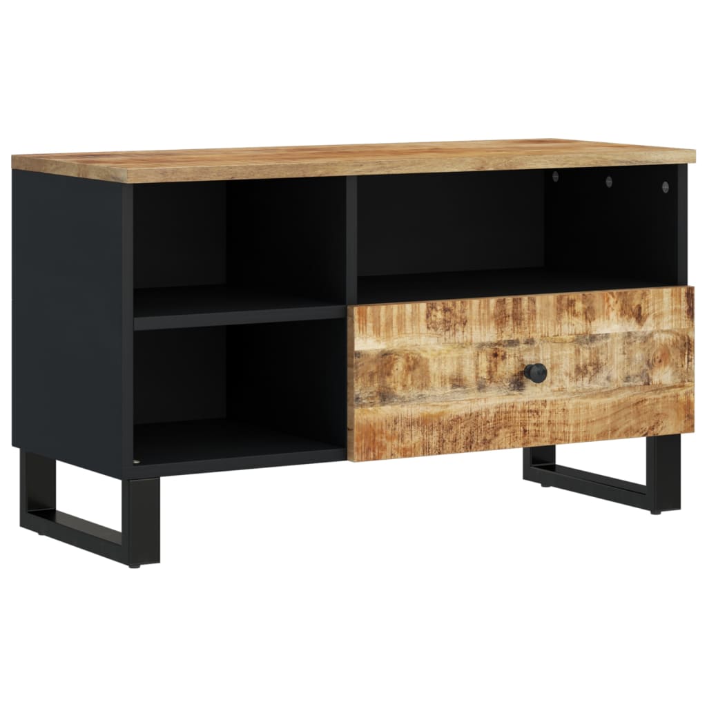 tv-bord 80x33x46 cm massivt mangotræ og konstrueret træ