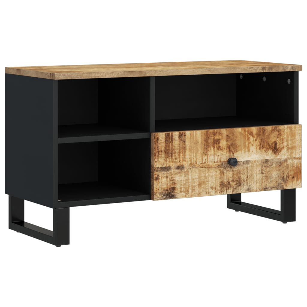 tv-bord 80x33x46 cm massivt mangotræ og konstrueret træ