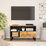 tv-bord 80x33x46 cm massivt mangotræ og konstrueret træ