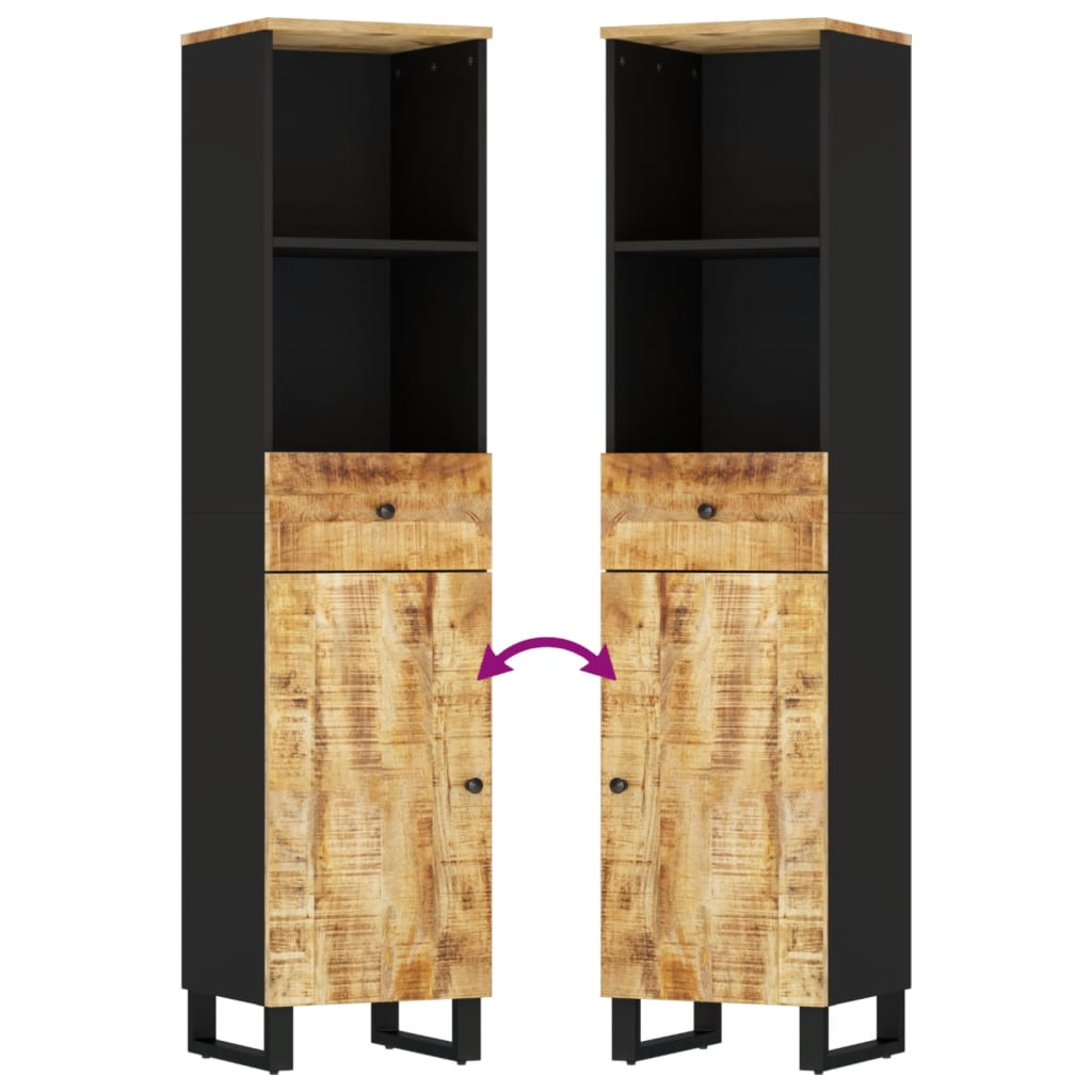 badeværelsesskab 38x33x160 cm massivt mangotræ