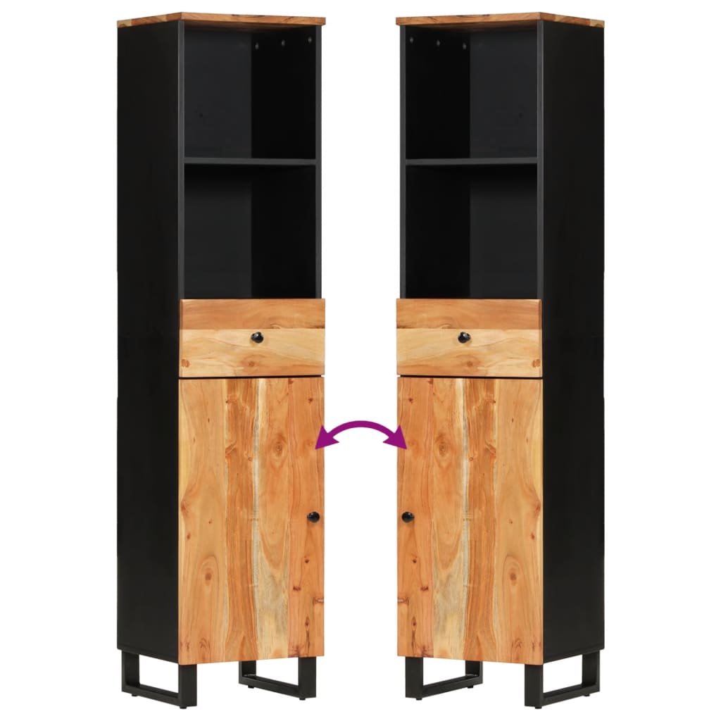 badeværelsesskab 38x33x160 cm massivt akacietræ