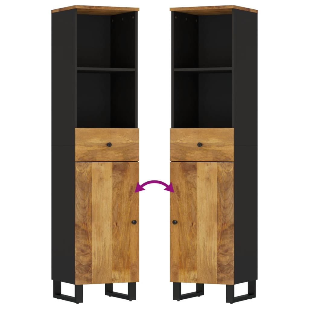 badeværelsesskab 38x33x160 cm massivt mangotræ