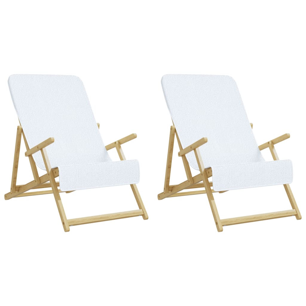 strandhåndklæder 2 stk. 60x135 cm 400 GSM stof hvid