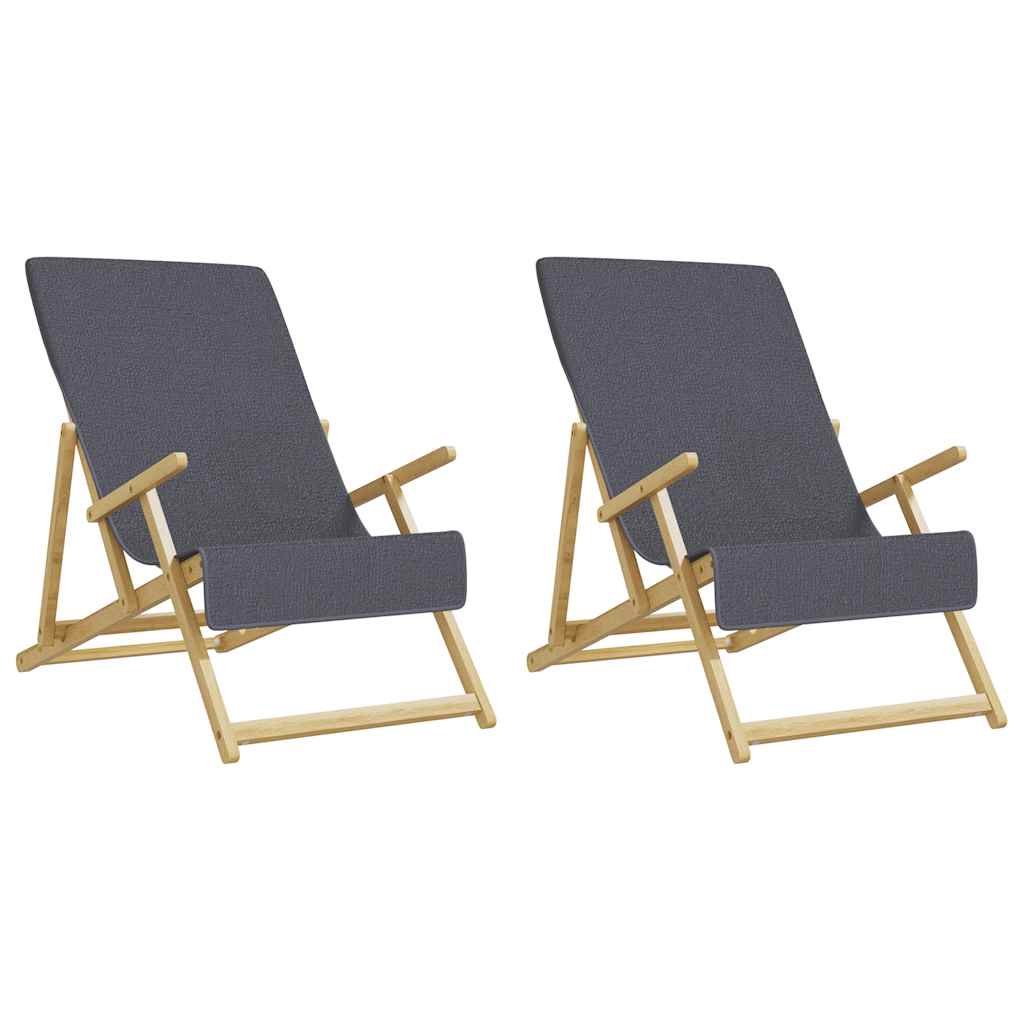 strandhåndklæder 2 stk. 60x135 cm 400 GSM stof antracitgrå