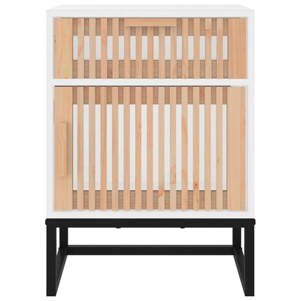 sengebord 40x30x55,5 cm konstrueret træ og jern hvid