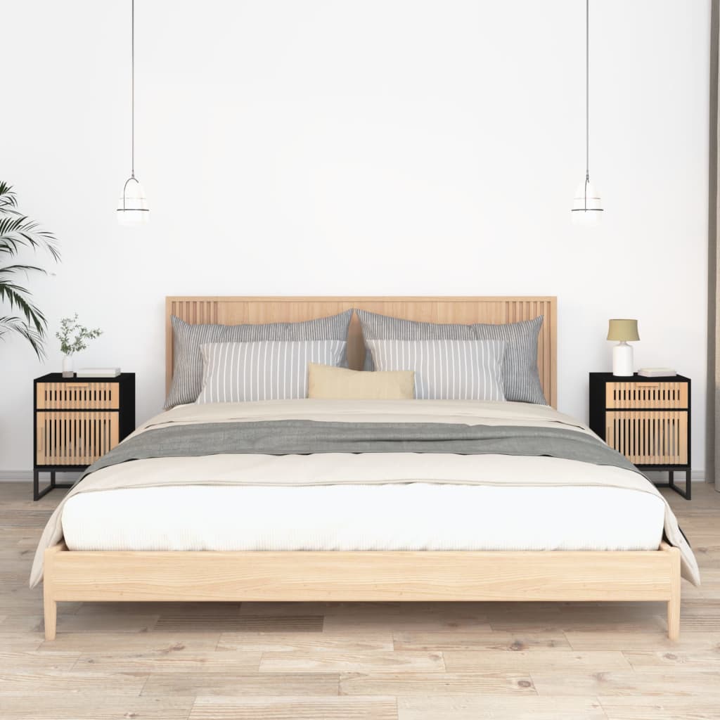 sengeborde 2 stk. 40x30x55,5 cm konstrueret træ og jern sort