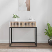 konsolbord 80x30x75 cm konstrueret træ og jern hvid
