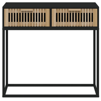 konsolbord 80x30x75 cm konstrueret træ og jern sort