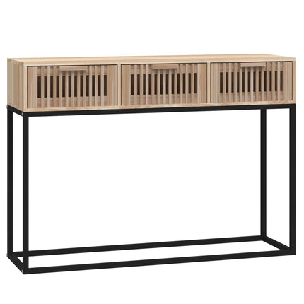 konsolbord 105x30x75 cm konstrueret træ og jern