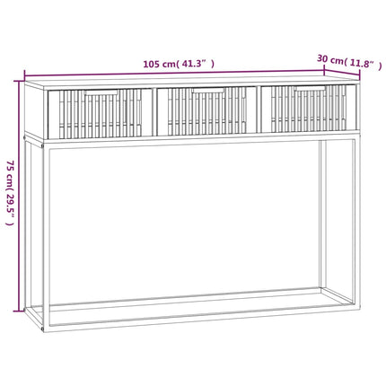 konsolbord 105x30x75 cm konstrueret træ og jern