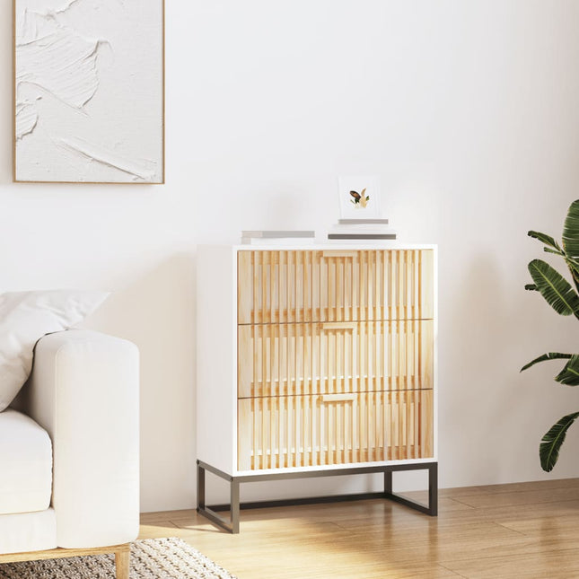 skænk 60x30x75 cm konstrueret træ hvid