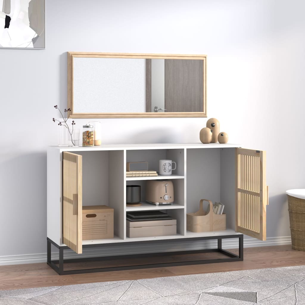 skænk 105x30x65 cm konstrueret træ hvid