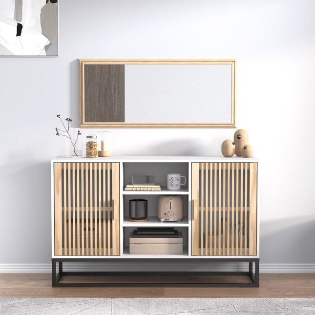 skænk 105x30x65 cm konstrueret træ hvid