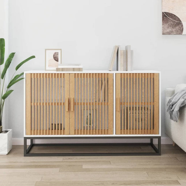 skænk 105x30x65 cm konstrueret træ hvid