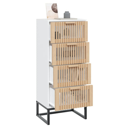 kommode 40x30x95 cm konstrueret træ hvid