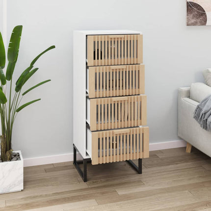 kommode 40x30x95 cm konstrueret træ hvid