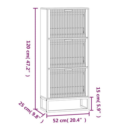 skoskab 52x25x120 cm konstrueret træ hvid