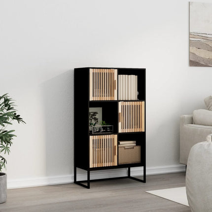 højskab 70x35x125 cm konstrueret træ sort