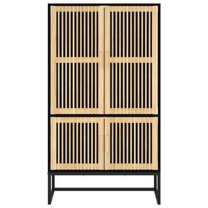 højskab 70x35x125 cm konstrueret træ sort