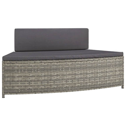 spabænke med hynder 2 stk. polyrattan grå
