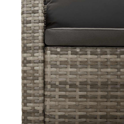 loungesæt til haven 3 dele med hynder polyrattan grå