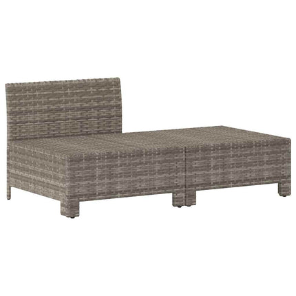 havemøbelsæt med hynder i 2 dele grå polyrattan