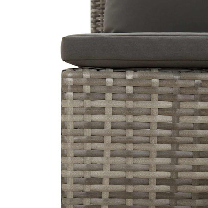 havemøbelsæt med hynder i 2 dele grå polyrattan