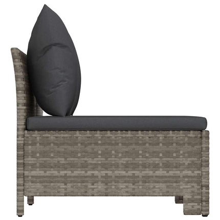 2-personers havesofa med hynde polyrattan grå