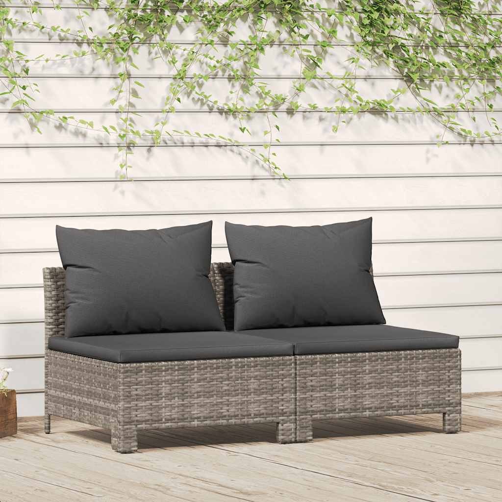 2-personers havesofa med hynde polyrattan