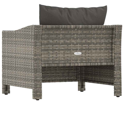 havelænestol med hynde grå polyrattan