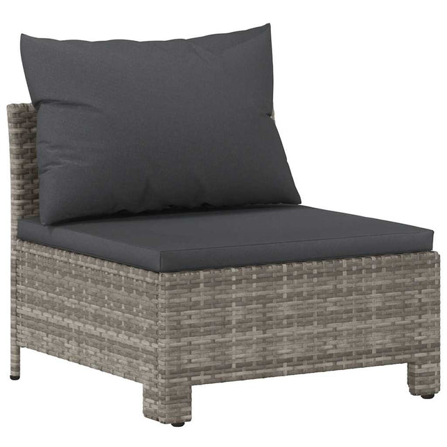 havesofa med hynde grå polyrattan