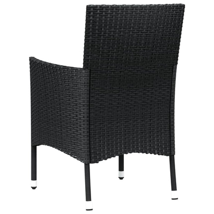 havestole med hynder 2 stk. sort polyrattan (kun UK/IE/FI/NO)