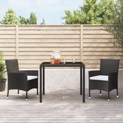 havestole med hynder 2 stk. sort polyrattan (kun UK/IE/FI/NO)