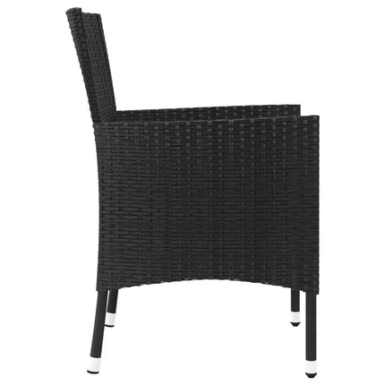 havestole med hynder 4 stk. sort polyrattan (kun UK/IE/FI/NO)