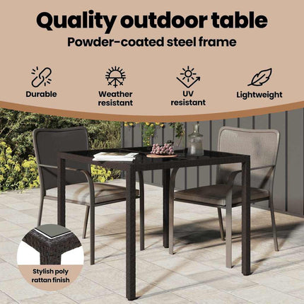 Havemøbel Bord Brun 90 x 90 x 75 cm polyrattan