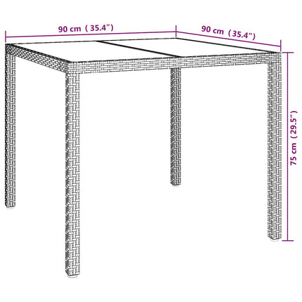 Havemøbel Bord Beige 90 x 90 x 75 cm polyrattan