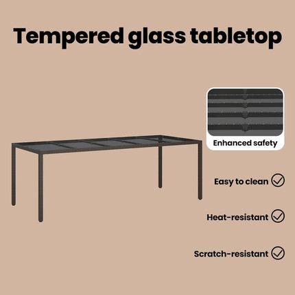 Havemøbel Bord Brun 250 x 100 x 75 cm polyrattan