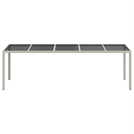 havebord 250x100x75 cm polyrattan og hærdet glas hvid
