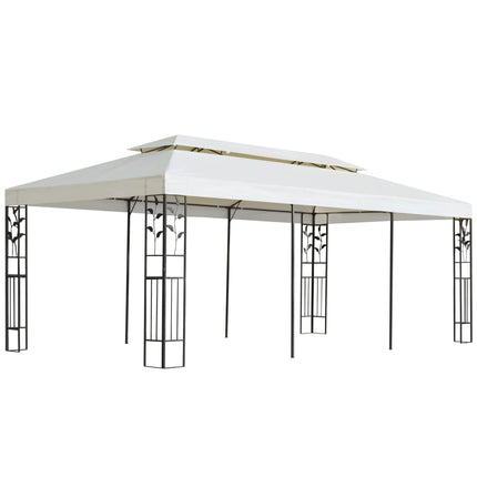 pavillon med dobbelttag 6x3 m stål hvid