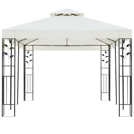 pavillon med dobbelttag 6x3 m stål hvid