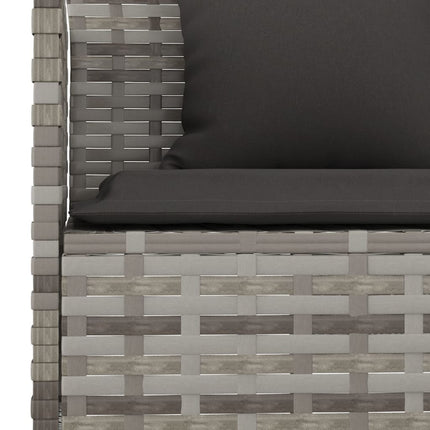 L-formet havesofa med hynder polyrattan grå