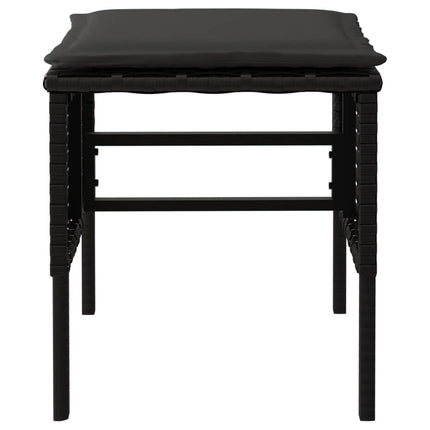 fodskamler med hynder 4 stk. til haven polyrattan sort