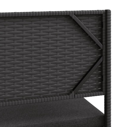 havesofa med bord og hynder L-formet polyrattan sort