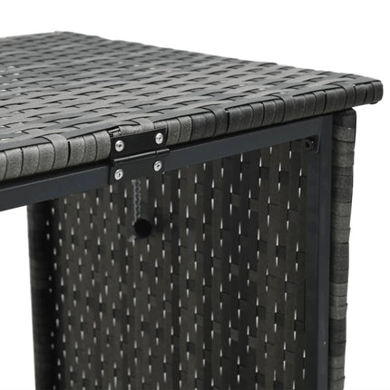 havesofa med bord og hynder L-formet polyrattan grå